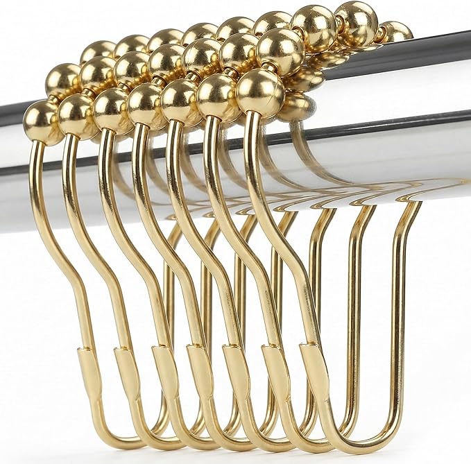Shower Curtain Hooks Rings, Rustproof Metal Shower Curtain Rings by Unknown