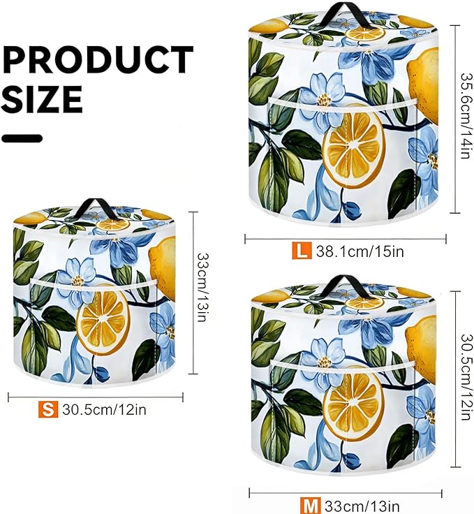 Rice Cooker Cover, Dust Cover for Kitchen Appliances with Handle and Storage Pocket, Easy to Clean Kitchen Decor Gift, Fits 3-6-8 Quart Instant Pot, Slow Cooker and Air Fryer