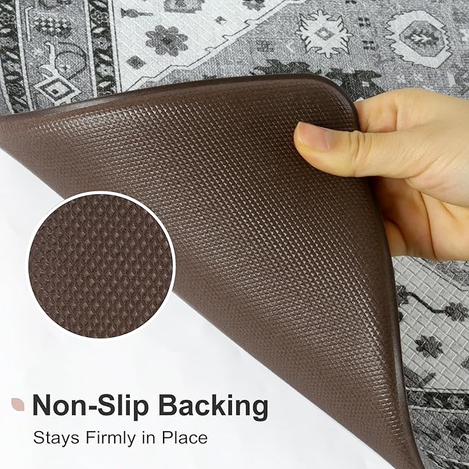 Collive Boho Anti Fatigue Kitchen Mats Sets 2 Piece Non Skid Kitchen Mats for Floor Cushioned Kitchen Rugs and Mats Waterproof Ergonomic Comfort Standing Mat Runner for Kitchen,Home,Office,Laundry