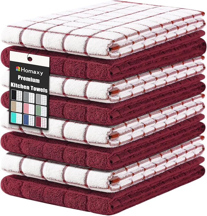 Homaxy Large Premium Cotton Kitchen Towels 16"x 28", 8 Pack by Homaxy