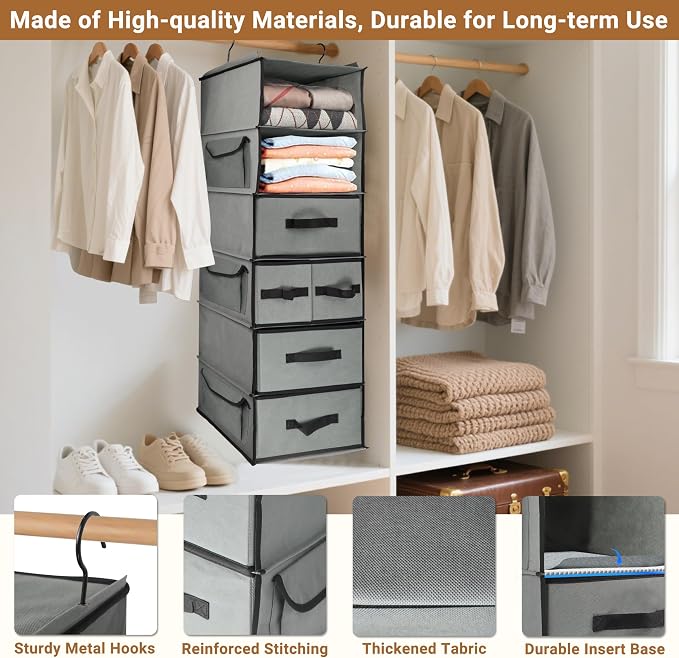Durable 6-Tier hanging closet organizer - Image 4
