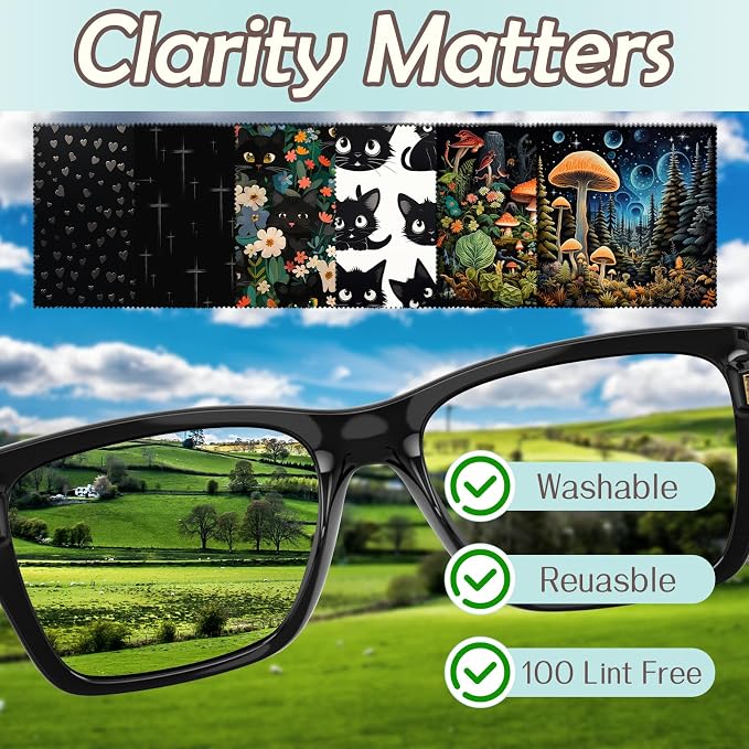 6 PCS Glasses Cleaning Cloth Eyeglass Lens Microfiber Cleaning Cloth Reusable - Image 3
