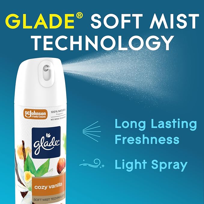 Glade Air Freshener Room Spray, Cozy Vanilla Scent, Odor Fighting to Deliver - Image 3
