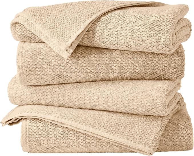 Great Bay Home 100% Cotton 4 Pack 54x27 Bath Towel Set by GreatBayHome
