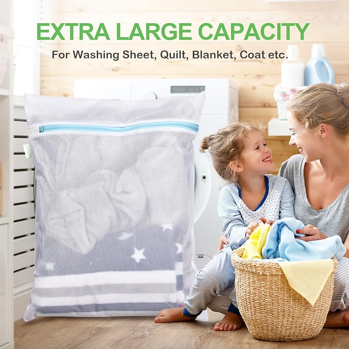 OTraki Large Mesh Washing Bag 43 x 35 Inch XXL Mesh Laundry Bag - Image 6