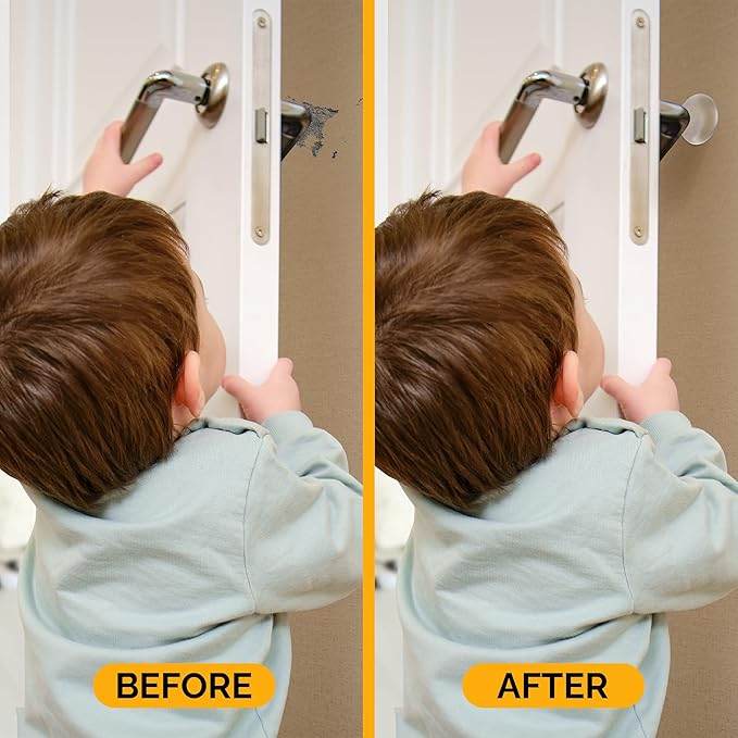 Ducki Door Wall Bumper Protector - Self Adhesive Stopping Shield Prevents Damage & Noise for Knob Handle, Refrigerators, Furniture Home or Office, Shock Absorbing, Discreet, Reusable - 4 Pack Clear