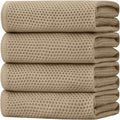 Homaxy 100% Cotton Oversized Waffle Weave Kitchen Towels 4-Pack, Tan | 20 x 28 by Homaxy