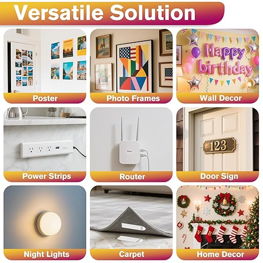 Picture Hanging Strips Heavy Duty XL 20 Pairs/40Strips, Damage Free Hanging Picture Hangers, Removable Adhesive Hook and Loop Wall Strips, Frame Stickers No Nails for Home Decor Wall Posters