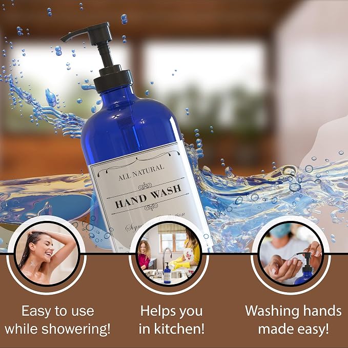 Sunrise Premium Cobalt Blue Glass Soap Dispenser - Image 3