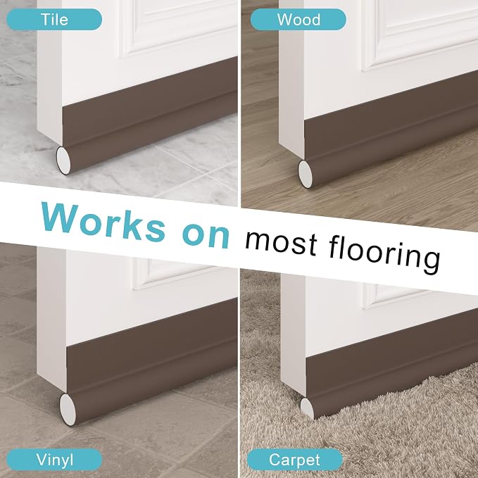 Door Draft Stopper Bottom One Sided Door Draft Blockers，37" Cutable Under Door - Image 8