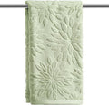 Artoid Mode 1 Pc Light Green 3D Dahlia Floral Jacquard Hand Towels by ArtoidMode