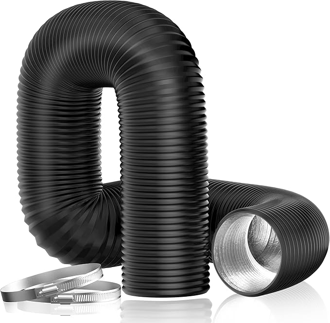 Dryer Vent Hose, 4'' Flexible Duct 16FT with 2 Duct Clamps, Heavy-Duty Three Layer Protection for HVAC Ventilation, Duct Fan Systems