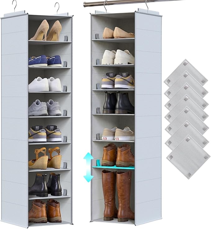 Hanging Shoe Organizer for Closet, 8 Tier Extra Wide Closet Shoe Organizer | by Ofiray-home