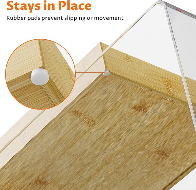 Bamboo Drawer Organizer with 9 Adjustable Compartments, Desk Storage Tray | - Image 4