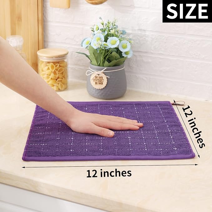 Homaxy 100% Cotton Terry Kitchen Dish Cloths, 6 Pack - Image 5