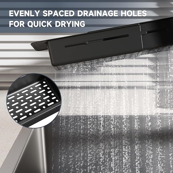 NiHome Extendable Kitchen Sink Caddy, Small Brush Sponge Storage Holder - Image 8