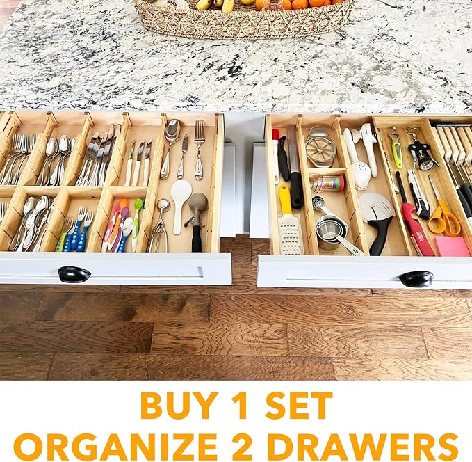 SpaceAid Bamboo Drawer Dividers - Image 5