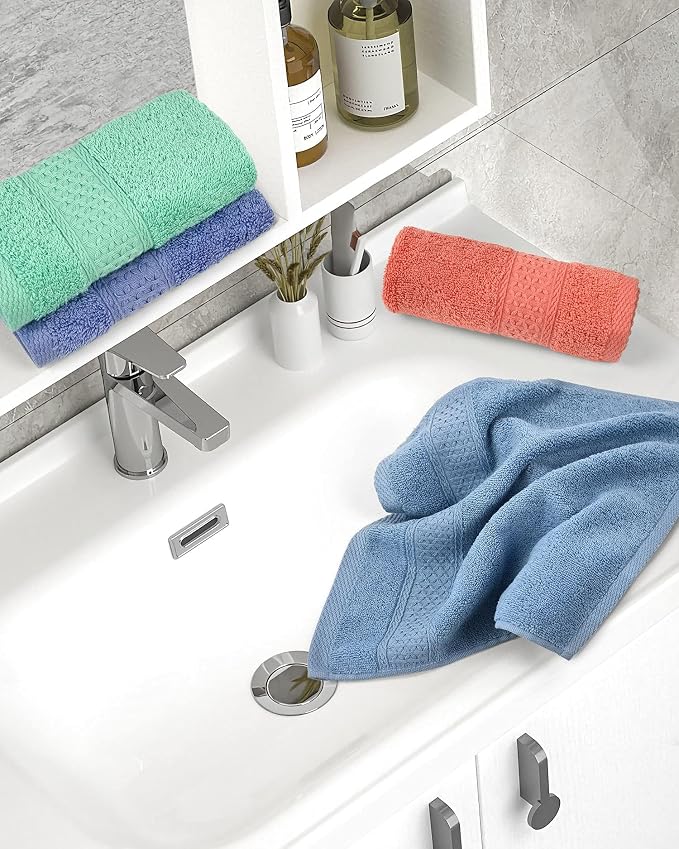 Cleanbear Washcloths Set, 100% Cotton, 13” x 13” | Soft Large Cotton Washcloths - Image 7