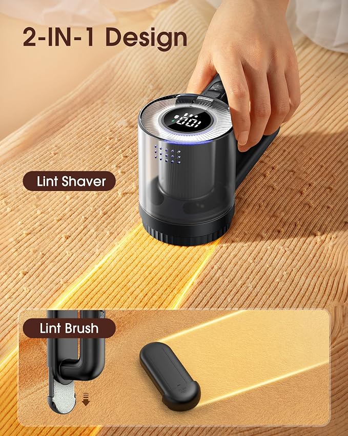 Fabric Shaver Electric Lint Remover Rechargeable Lint Shaver Digital Display - Image 6