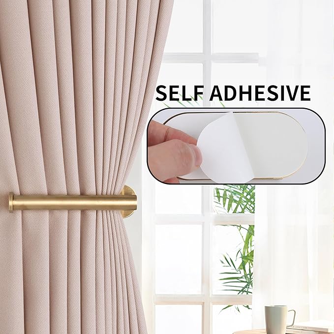 Groleca Adhesive Curtain Holdbacks No Drill Curtain Tiebacks, 6 Pack, Metal - Image 3