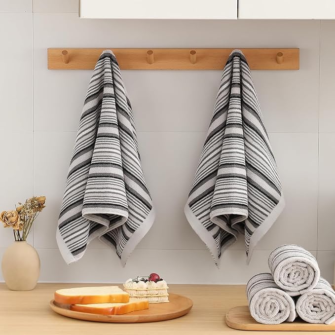 SALAS Kitchen Dish Towels for Drying Dishes, Large Cotton Kitchen Cloths Hand - Image 4