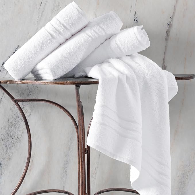 Hawmam Linen White Bath Towels 4 Pack 27 x 54 Inches 100% Turkish Cotton Soft - Image 2