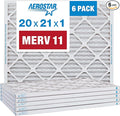Aerostar 20x21x1 MERV 11 Pleated Air Filter, AC Furnace Air Filter, 6 Pack (Actual Size: 19 7/8" x 20 7/8" x 3/4")