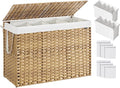 SONGMICS Laundry Hamper with Lid, 200L 4-Section Wicker Basket, 6 Mesh Bags by Unknown