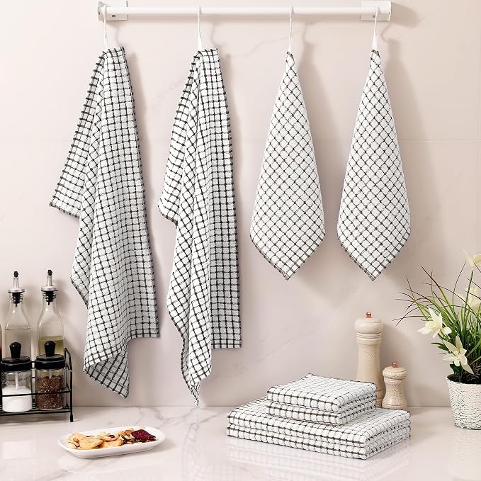 Homaxy Kitchen Towels and Dishcloths Set, Dark Brown - Image 7