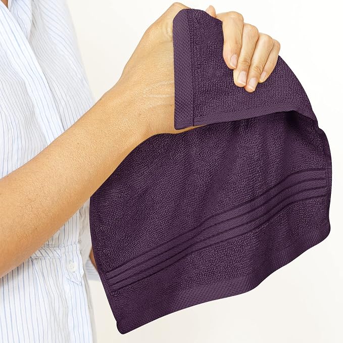 Utopia Towels 12 Pack Premium Wash Cloths, 12x12 in, 100% Cotton, Plum | Highly - Image 4