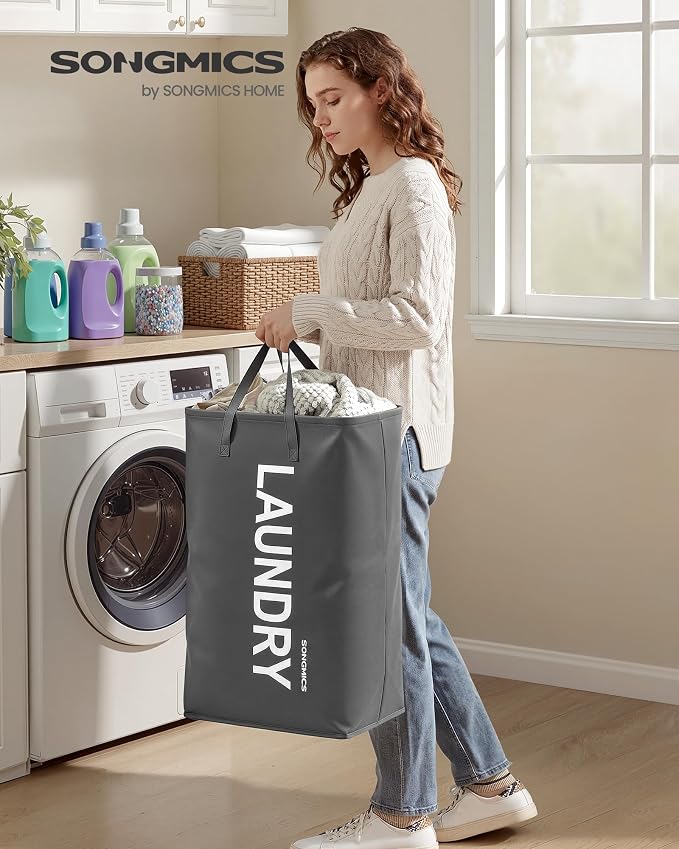 SONGMICS Laundry Hamper, 80 L Foldable Laundry Basket - Image 2