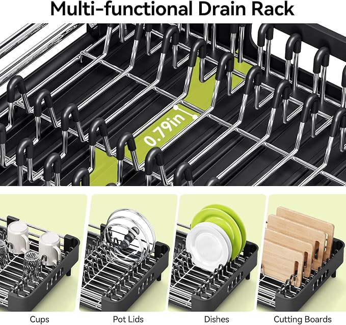 Urackify Extendable Stainless Dish Drying Rack - Image 4