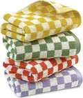 Jacquotha Hand Towels for Bathroom 4 Pack, Checkered Hand Towel Set by Jacquotha