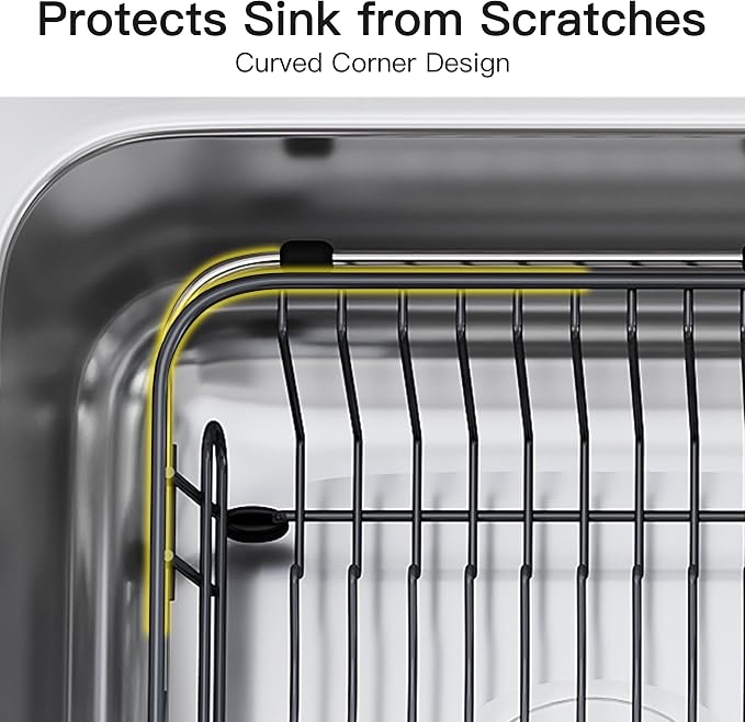JASIWAY Gray Dish Drying Rack in Sink - Image 8