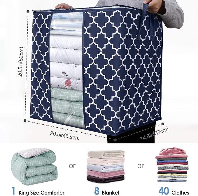 Storage Bags 3 Pack 100L Clothes Organization and Storage Containers | Large - Image 2