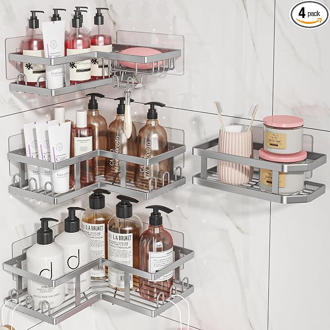 Youvip 4-Pack Adhesive Corner Shower Caddy by YOUVIP