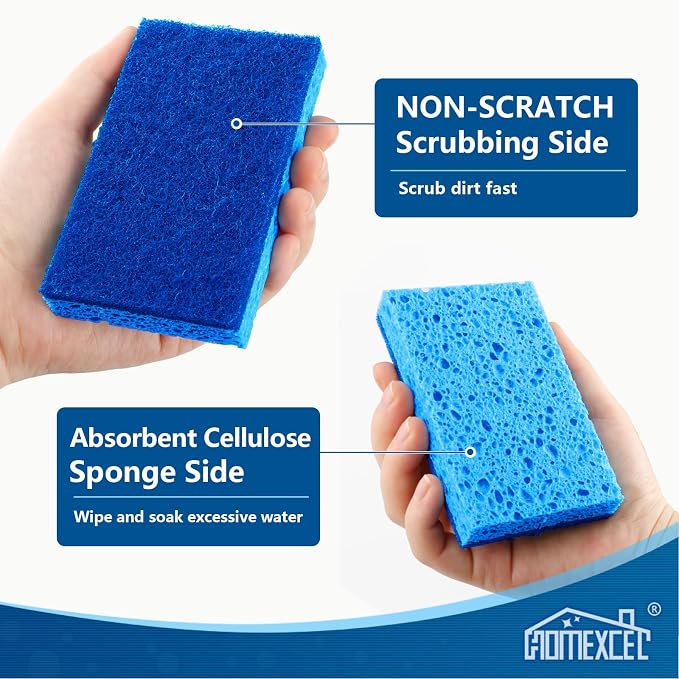 HOMEXCEL Sponges Kitchen 24 Pack, Non Scratch Scrub Dish Sponge - Image 2