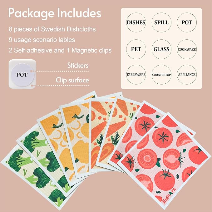 Eulnars Reusable Paper Towels, Swedish Dishcloths - Image 5