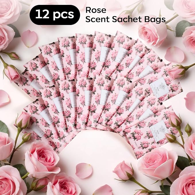 MYARO 20Pcs Rose Scented Sachets, Closet Deodorizer Car Air Freshener - Image 5