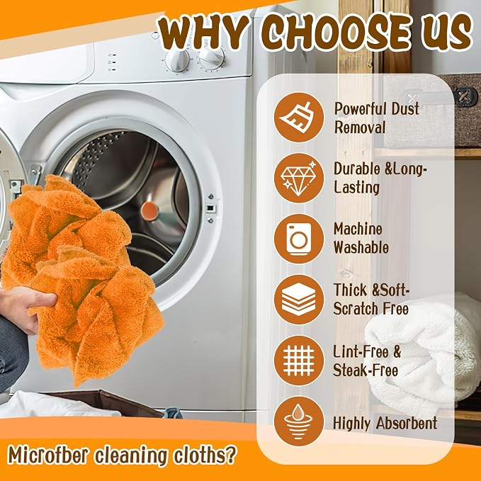 4 Pcs Extra Large Microfiber Cleaning Cloth, Lint and Streak Free - Image 3