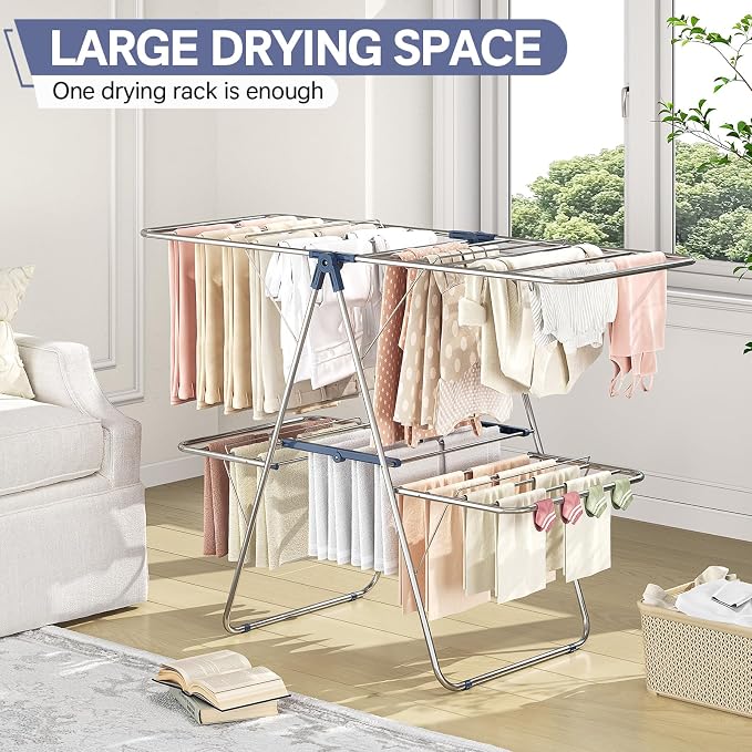 Large Stainless Steel Clothes Drying Rack - Image 2