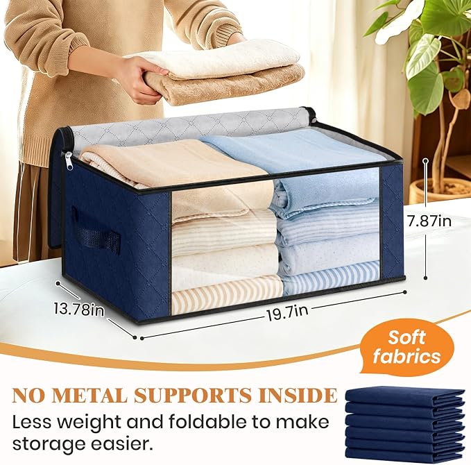 35L Closet Organizers, Foldable Under Bed Storage Containers | Storage Bags - Image 2