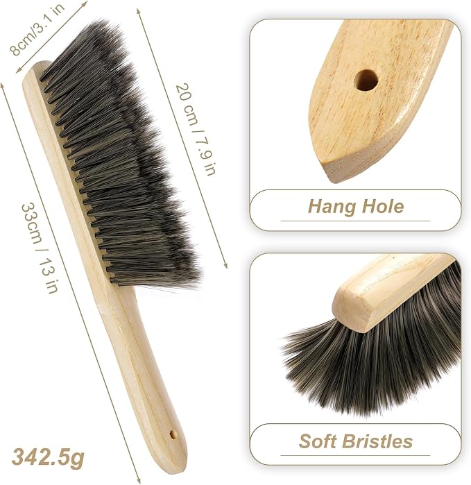 Rbenxia Wooden Handle Bench Brushes Soft Household Dust Cleaning Brushes | Soft - Image 2