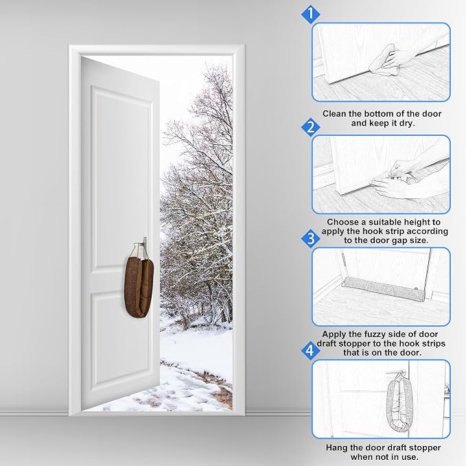 NABOWAN 36" Weighted Under Door Draft Stopper -Triangular Door Draft Blocker - Image 6