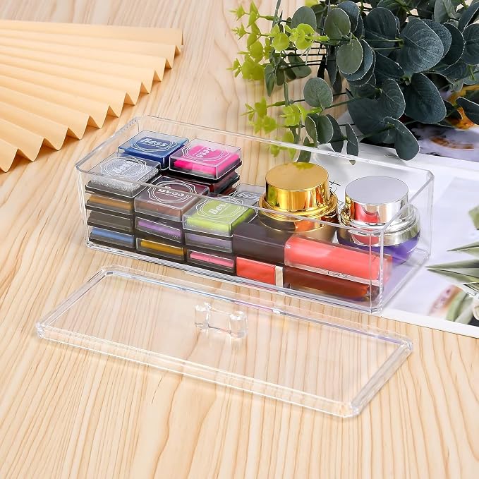 Acrylic Makeup Organizer Cosmetic Storage Display Case Makeup Brush Cotton Ball - Image 4