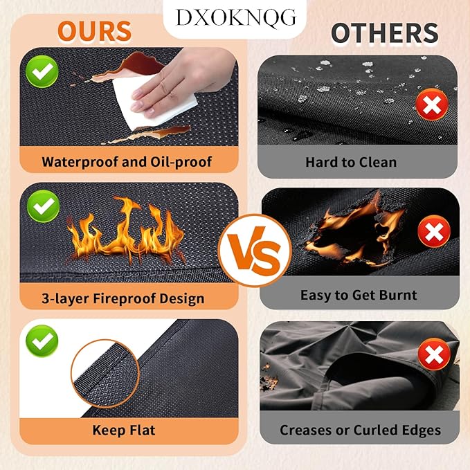 Heat Resistant Appliance Mat, Black, Non-Slip Kitchen Counter Protector, Large Size for Coffee Maker, Blender, Air Fryer (2, 16 * 24)