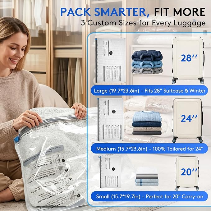 15+1 Packs Vacuum Bags for Travel - Image 6