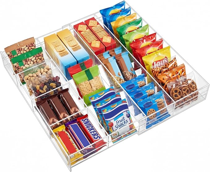 Briwooody Clear Acrylic Drawer Organizer Expandable, 7 Compartments, Medium | - Image 7