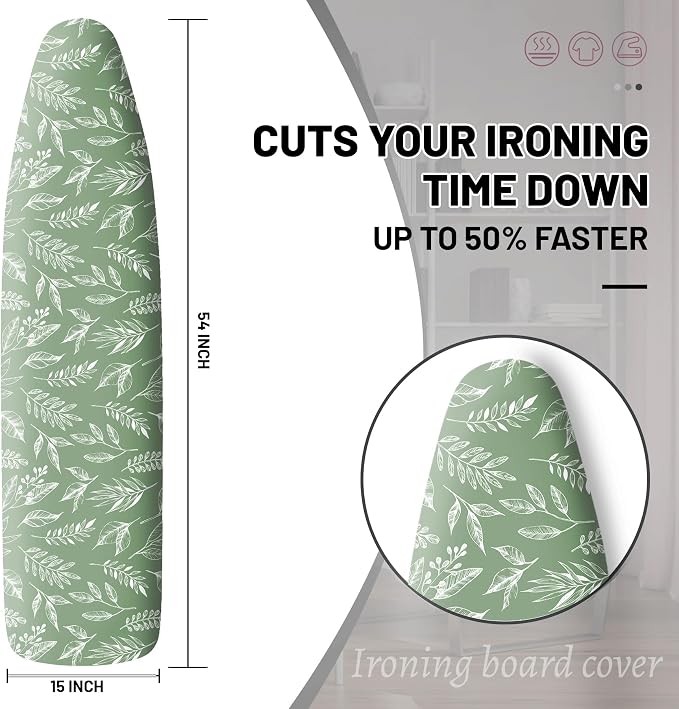 Extra Thick Ironing Board Cover and Pad, 15x54 Ironing Board Cover, Resist - Image 2