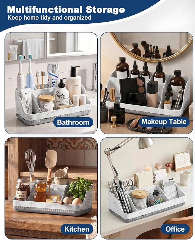 Bathroom Counter Organizer and Storage, 7 Slots Detachable Toothbrush Holders - Image 7